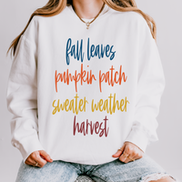 Fall Leaves, Pumpkin Patch, Sweater Weather, Harvest Script in Fall Tones Digital Download, PNG