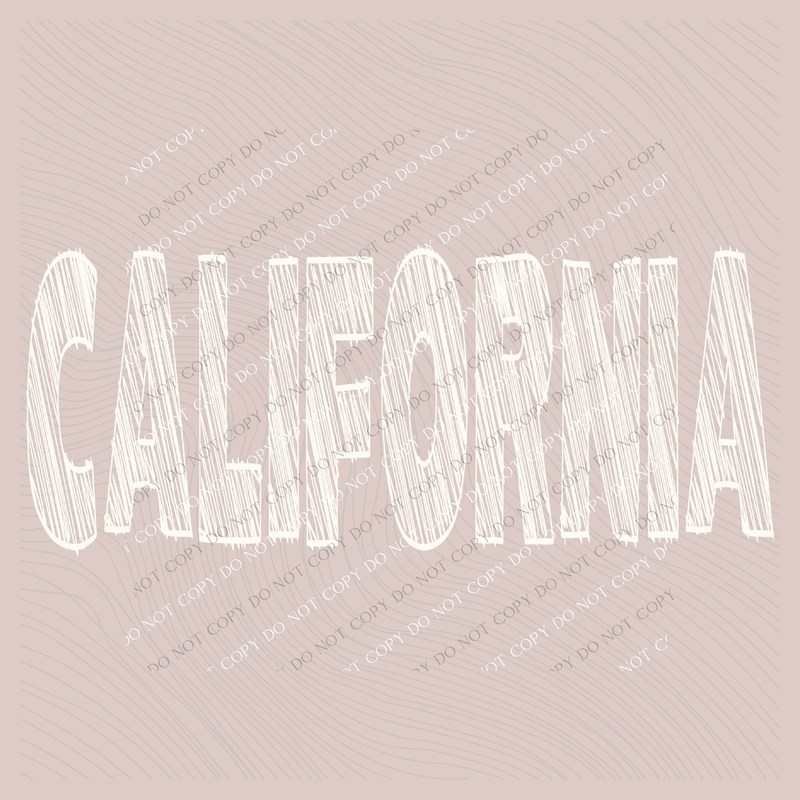 California Scribble in Cream White Digital Design, PNG