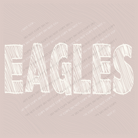 Eagles Scribble in Cream White Digital Design, PNG