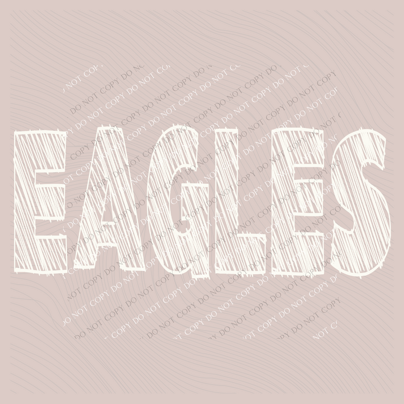 Eagles Scribble in Cream White Digital Design, PNG