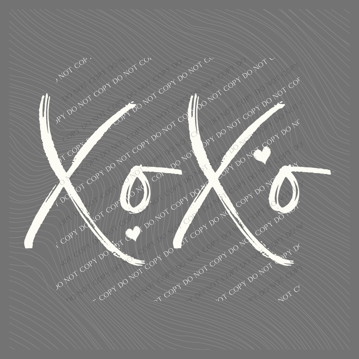 XoXo Script Hearts in Off-white Digital Design, PNG