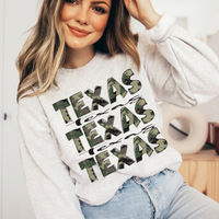 Texas Camo Glitter Stacked with Glitter Script Digital Design, PNG