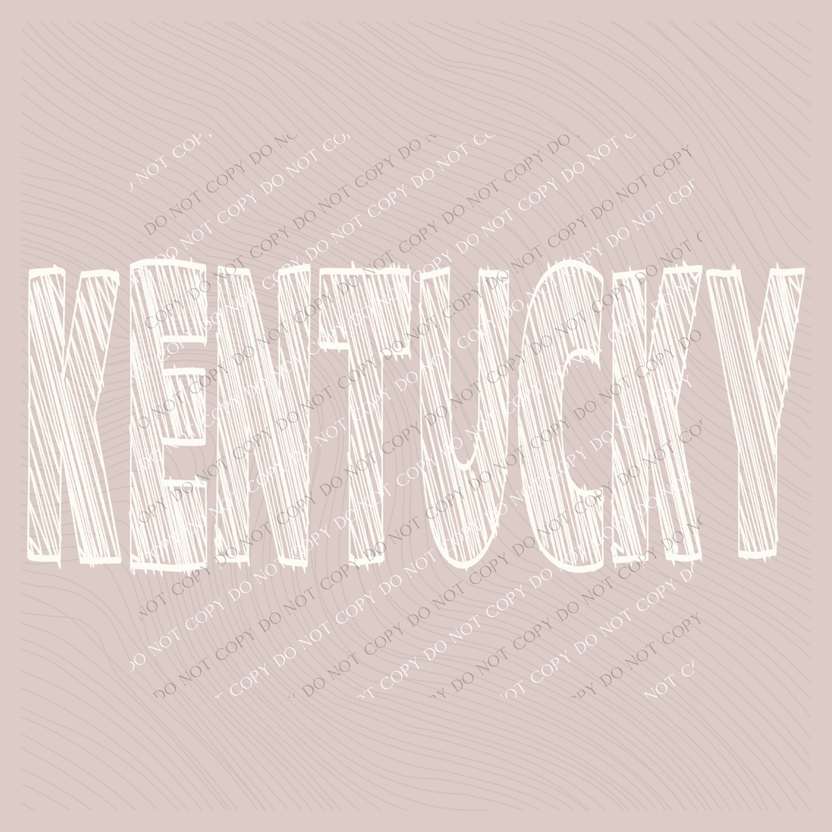 Kentucky Scribble in Cream White Digital Design, PNG