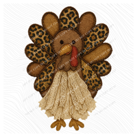 Turkey Leopard & Lace Digital Design, PNG