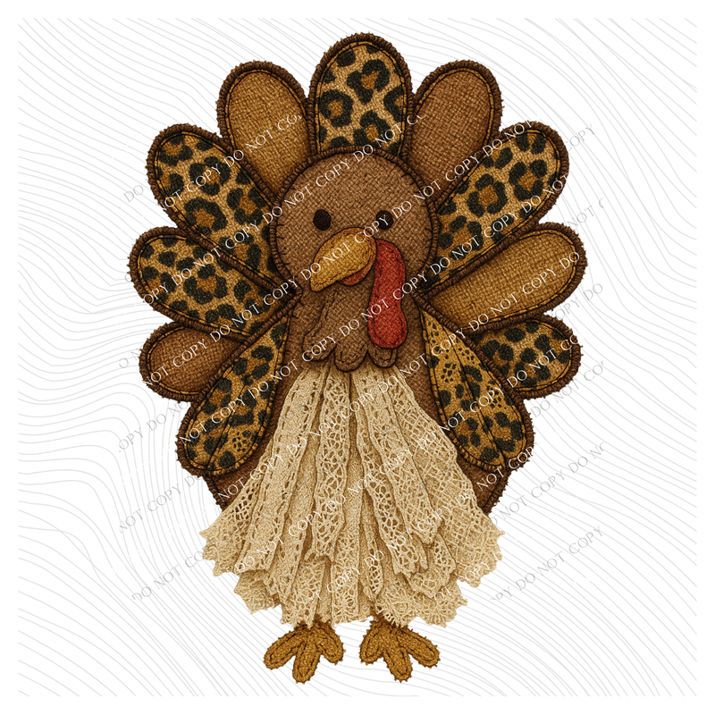 Turkey Leopard & Lace Digital Design, PNG