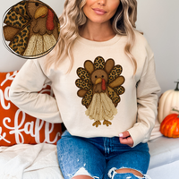 Turkey Leopard & Lace Digital Design, PNG