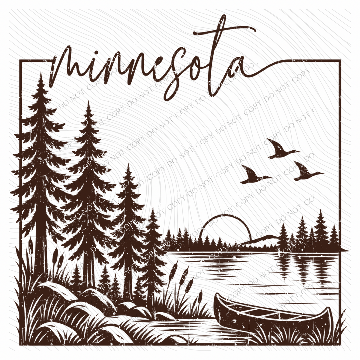 States Nature Scenery Silhouette (includes both brown & cream with purchase) Digital Design, PNG