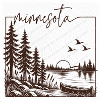 States Nature Scenery Silhouette (includes both brown & cream with purchase) Digital Design, PNG