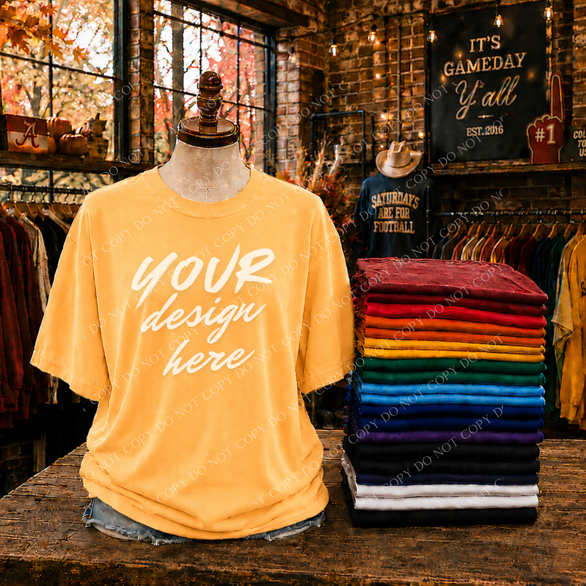 Game Day Blank Mockup, Comfort Colors Citrus