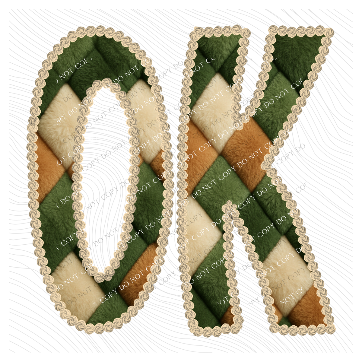 OK Oklahoma Stitched Argyle Fur Digital Download, PNG