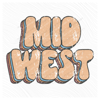 Midwest Groovy Stacked Distressed in Boho Neutrals Digital Design, PNG
