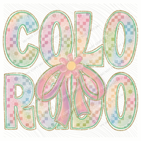 Colorado Daisy Bows and Checkers Pastel Chalk Digital Design, PNG