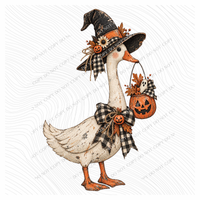 Halloween Goose Vintage Sketch Digital Design, PNG