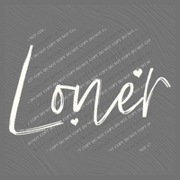 Loner Sketched Script Hearts in Off-white Digital Design, PNG