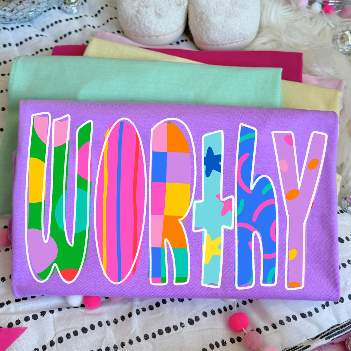 Worthy Color Pop Doodle Digital Design, PNG