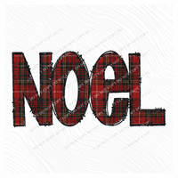 Noel Glitter & Red Plaid Digital Download, PNG
