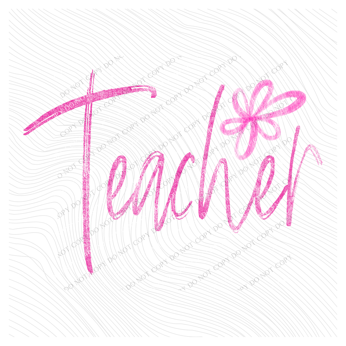 Teacher Flower Chalk Script Digital Design, PNG