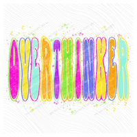 Overthinker Neon Chalky Splatter Digital Design, PNG