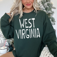 West Virginia Rough in White Digital Design, PNG