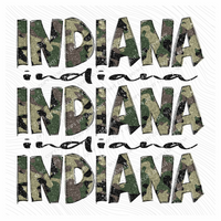 Indiana Camo Glitter Stacked with Glitter Script Digital Design, PNG