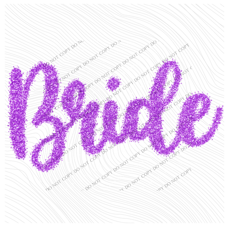 Bride Tinsel Script Purple Digital Design, PNG
