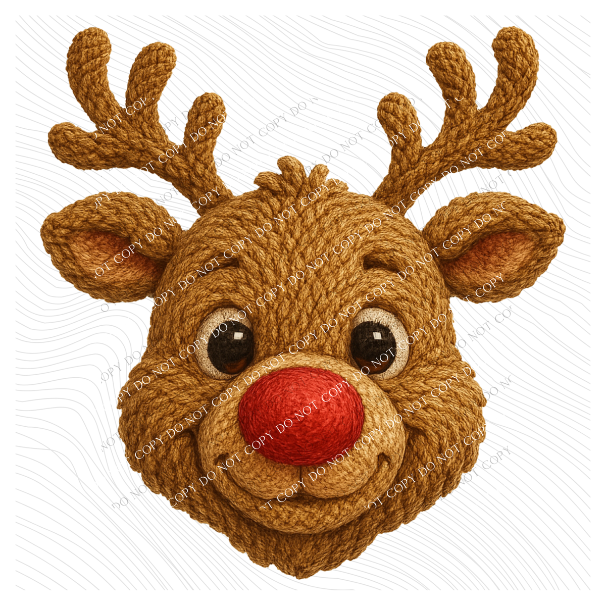 Reindeer in Cute 3D Crochet Style Digital Download, PNG