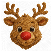 Reindeer in Cute 3D Crochet Style Digital Download, PNG