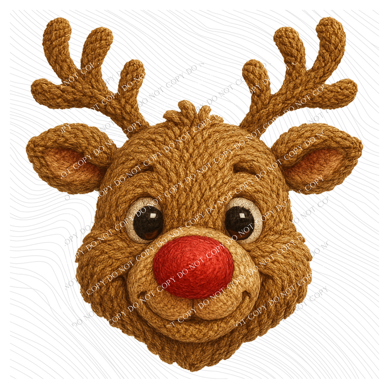 Reindeer in Cute 3D Crochet Style Digital Download, PNG