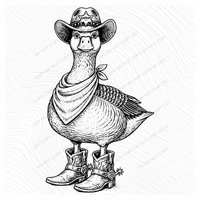 Deputy Duck Black Outline Digital Design, PNG