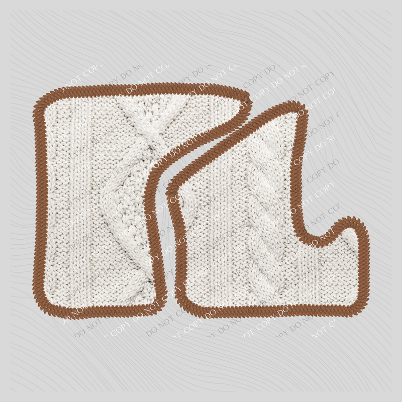 Illinois IL Sweater Patch in Cream & Brown Digital Design, PNG