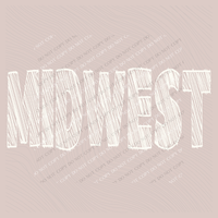 Midwest Scribble in Cream White Digital Design, PNG