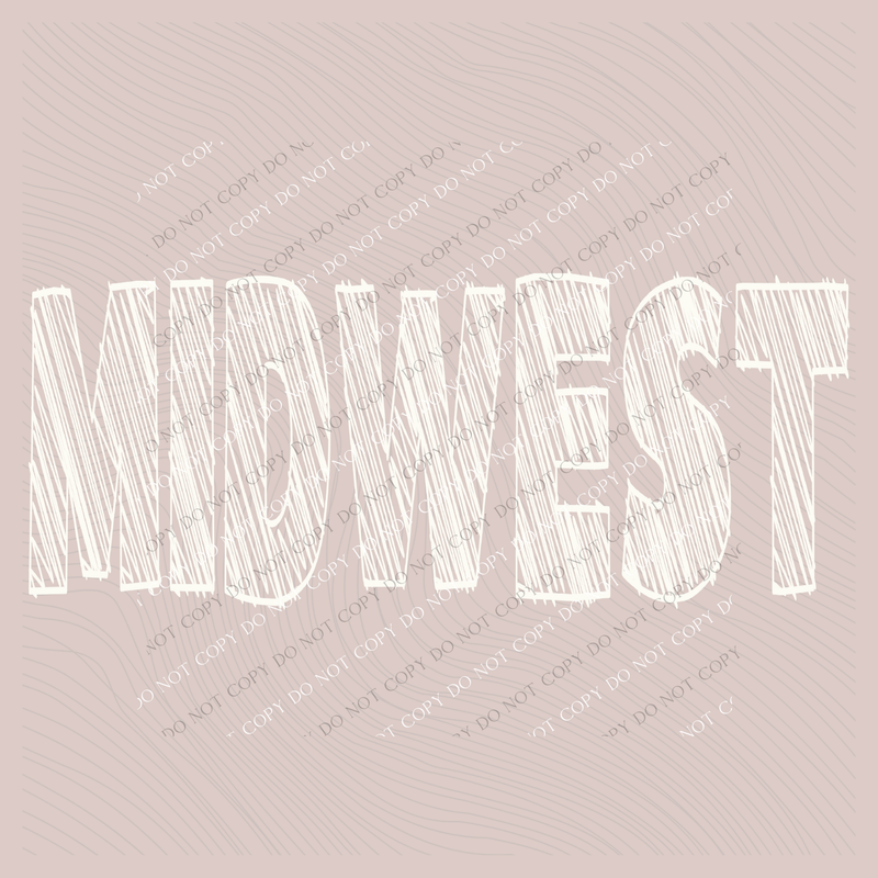 Midwest Scribble in Cream White Digital Design, PNG