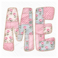 ME Maine Quilted Dainty Floral Digital Design, PNG