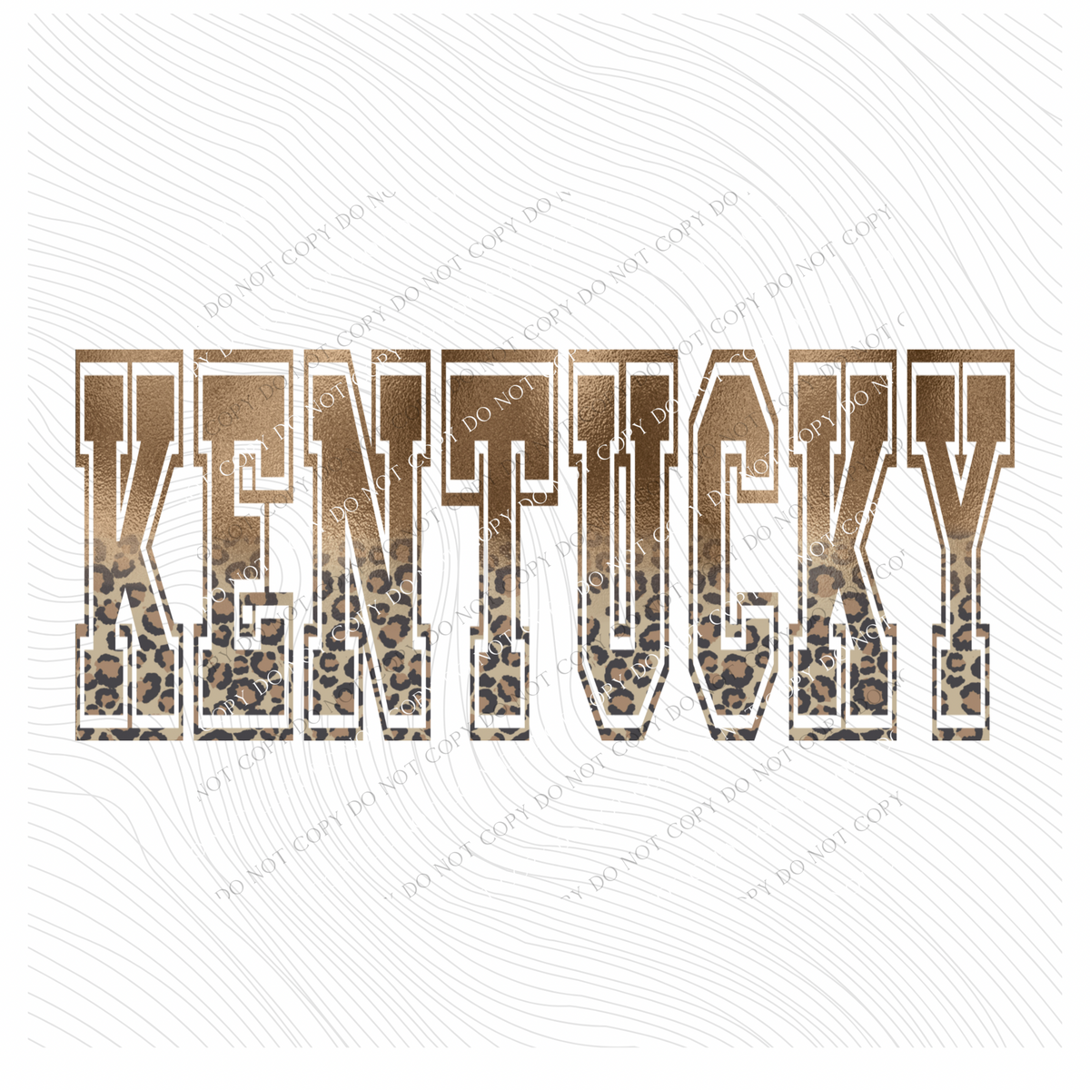 Kentucky Ombre Gold Foil and Leopard Varsity Digital Design, PNG