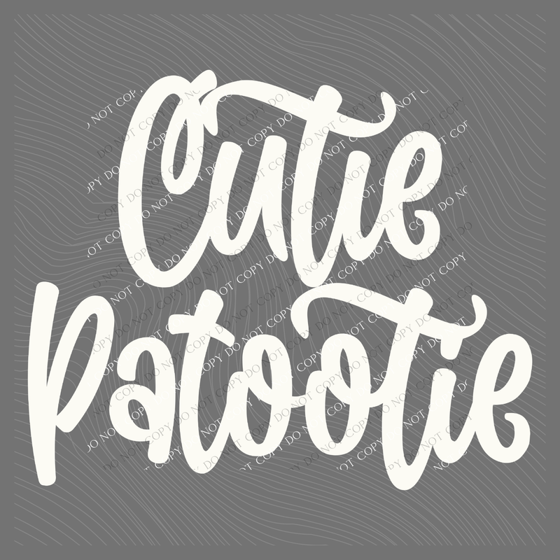 Cutie Patootie Script in Off-white Digital Design, PNG