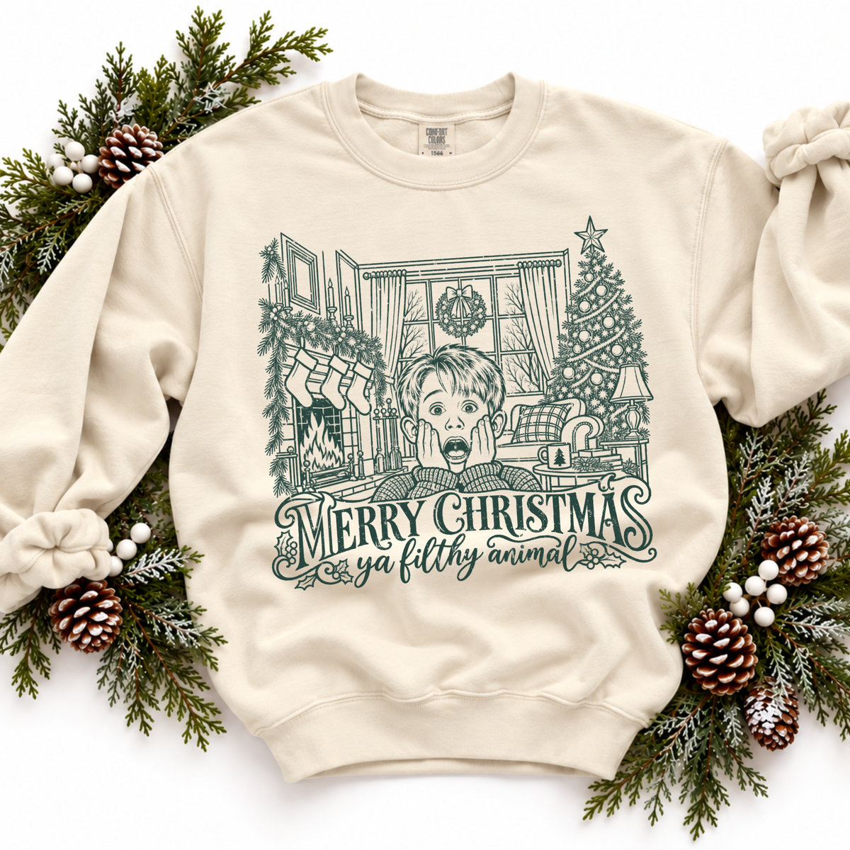 Merry Christmas Ya Filthy Animal Silhouette Digital Design, PNG