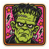 Frankenstein Halloween Faux Chenille Patch Digital Design, PNG