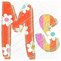 MS Mississippi Flower Power Distressed Doodle Digital Design, PNG