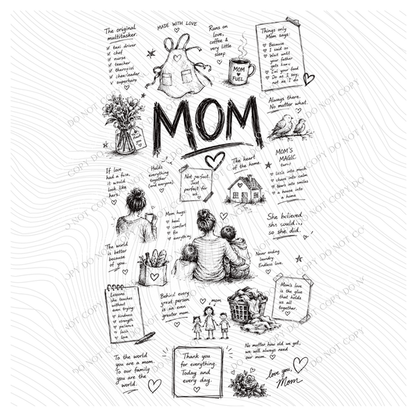 All about Mom Sketch Digital Design, PNG