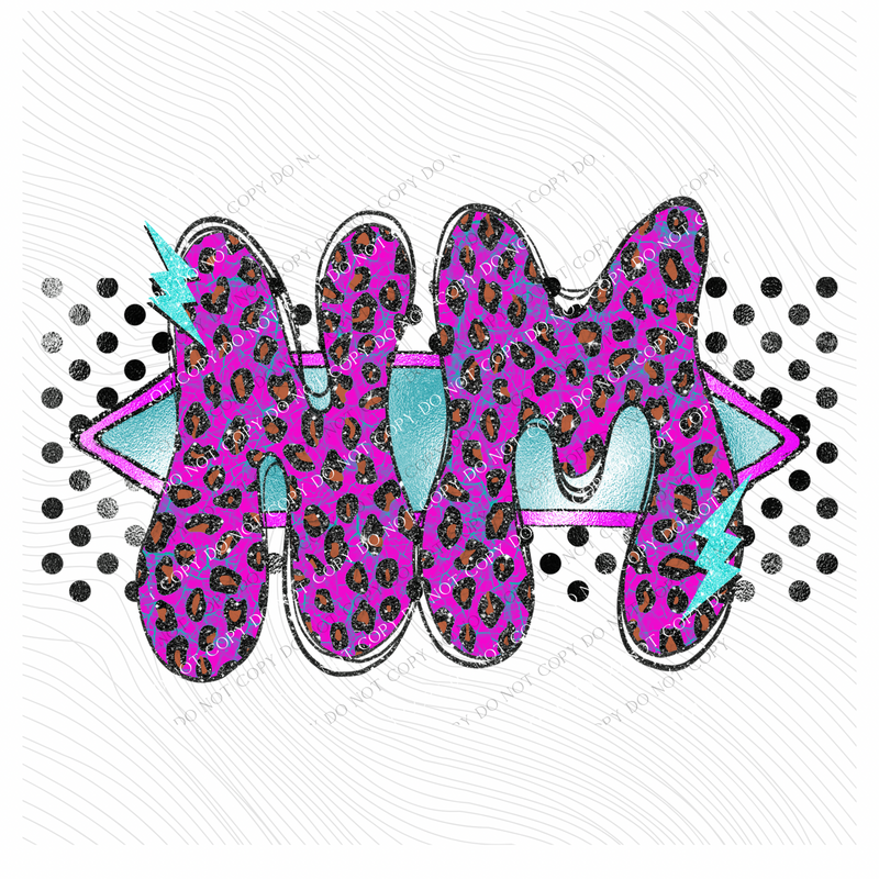 New Mexico Vintage Mermaid Cracked Marbled Leopard with Black Glitter and Foil in Bright Purple, Pinks & Turquoise Digital Design, PNG