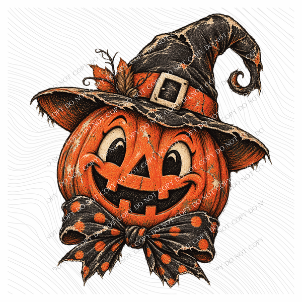 Cute Jack O Lantern Vintage Sketch Digital Design, PNG