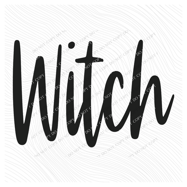 Witch Script in Black Fall/Halloween Digital Download, PNG