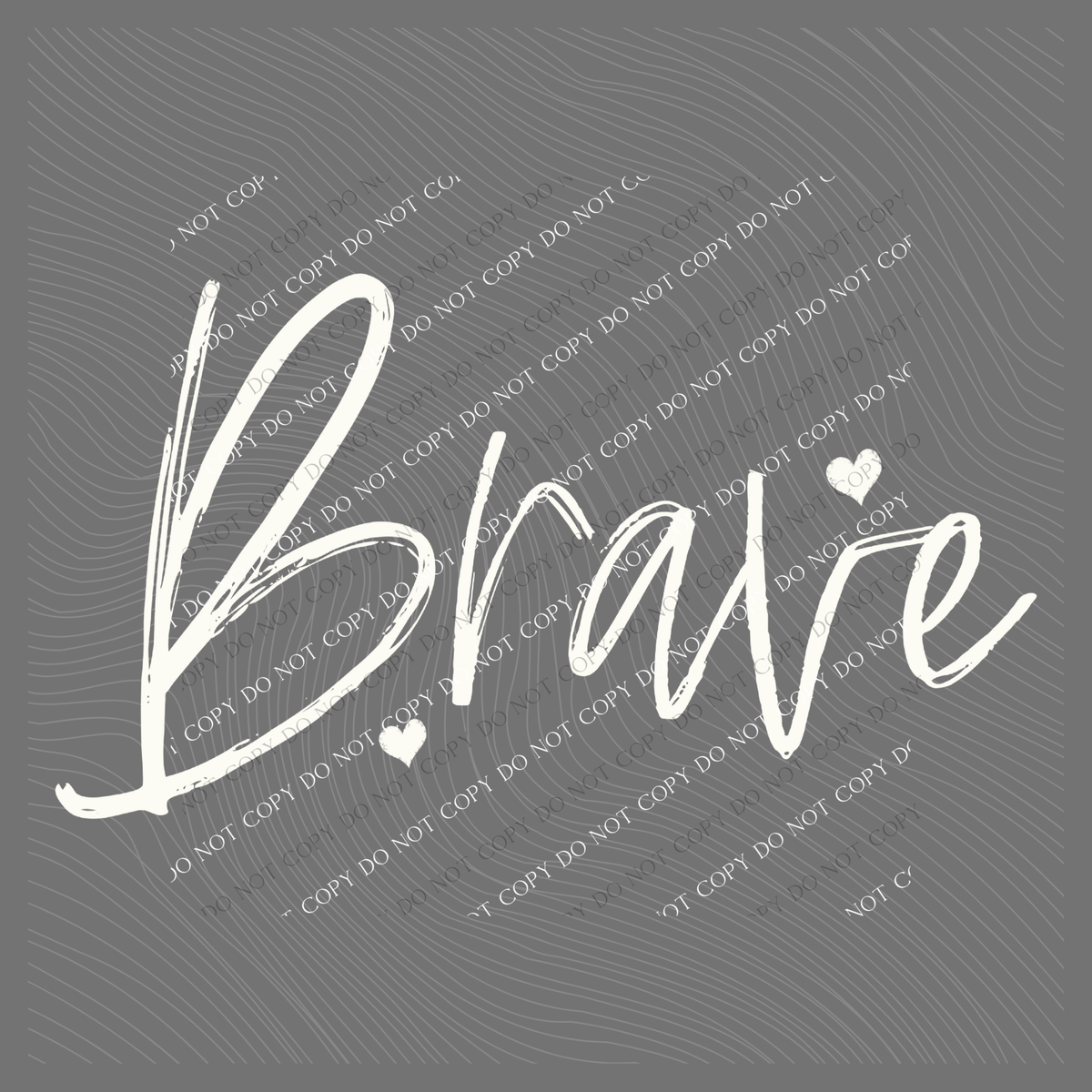 Brave Sketched Script Hearts in Off-white Digital Design, PNG