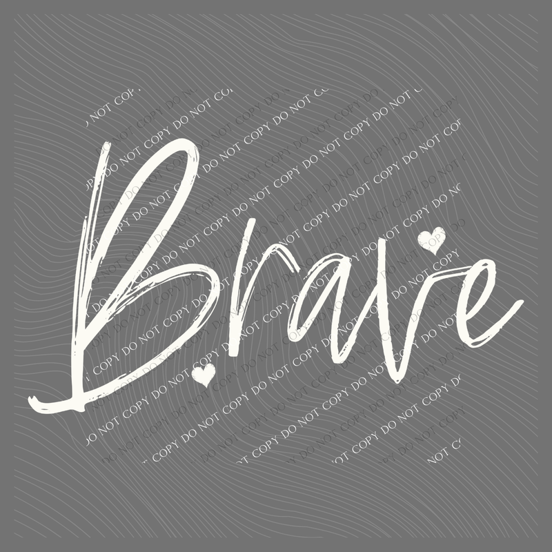 Brave Sketched Script Hearts in Off-white Digital Design, PNG