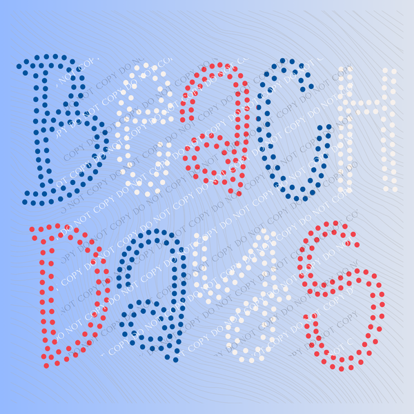 Beach Days Polka Dots in Red, White & Blue Patriotic Digital Design, PNG