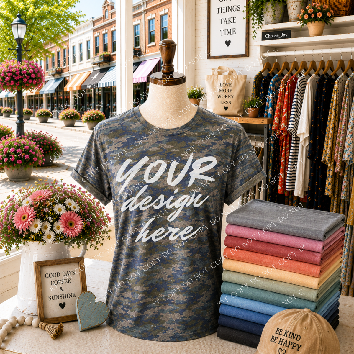 Camo Blank Everyday Boutique Mockup, LAT 6901 Vintage Camo