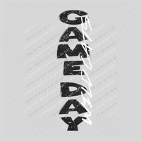Game Day Wildcats Vertical Distressed in Black & White Digital Design, PNG