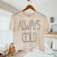 Always Cold Simple Outline in Black Digital Design, PNG