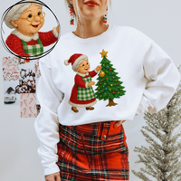 Mrs. Claus Faux Tinsel Christmas Digital Download, PNG