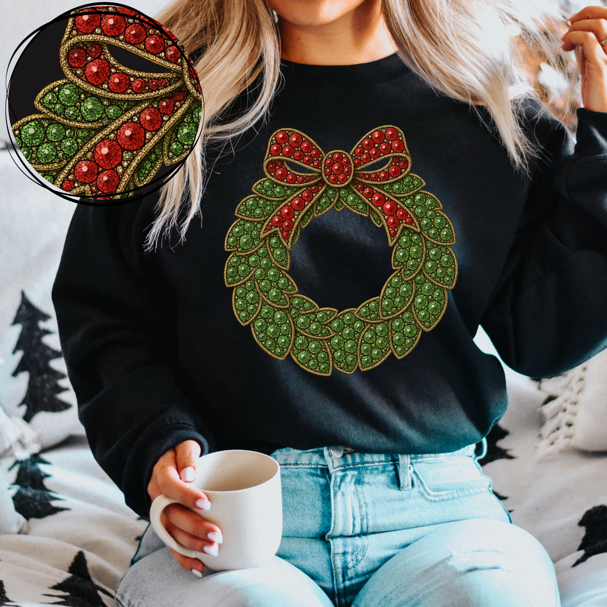 Wreath Rhinestone 3D Digital Download, PNG